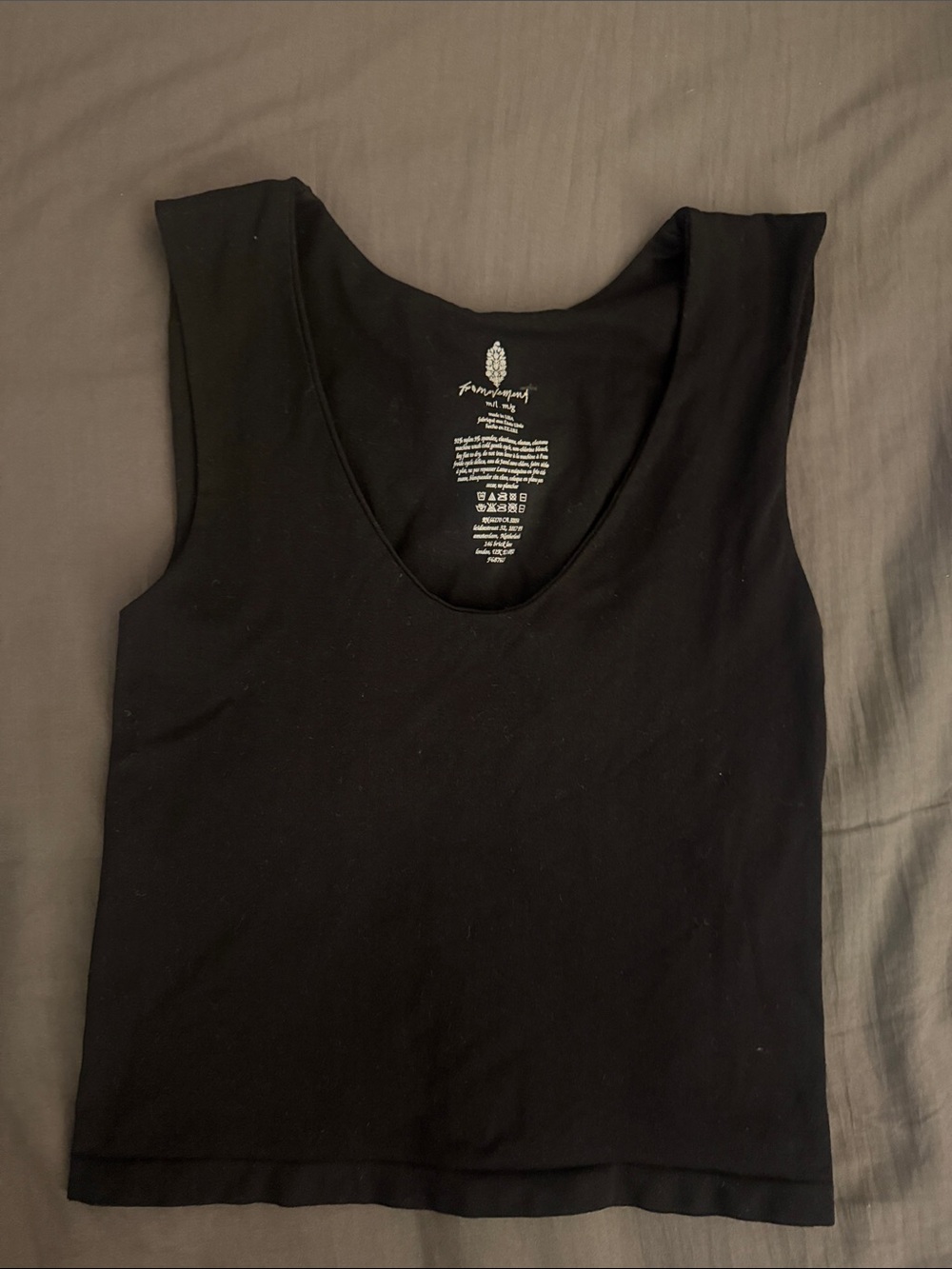 FP Movement by Free People Black V Neck  Tank- double lined
